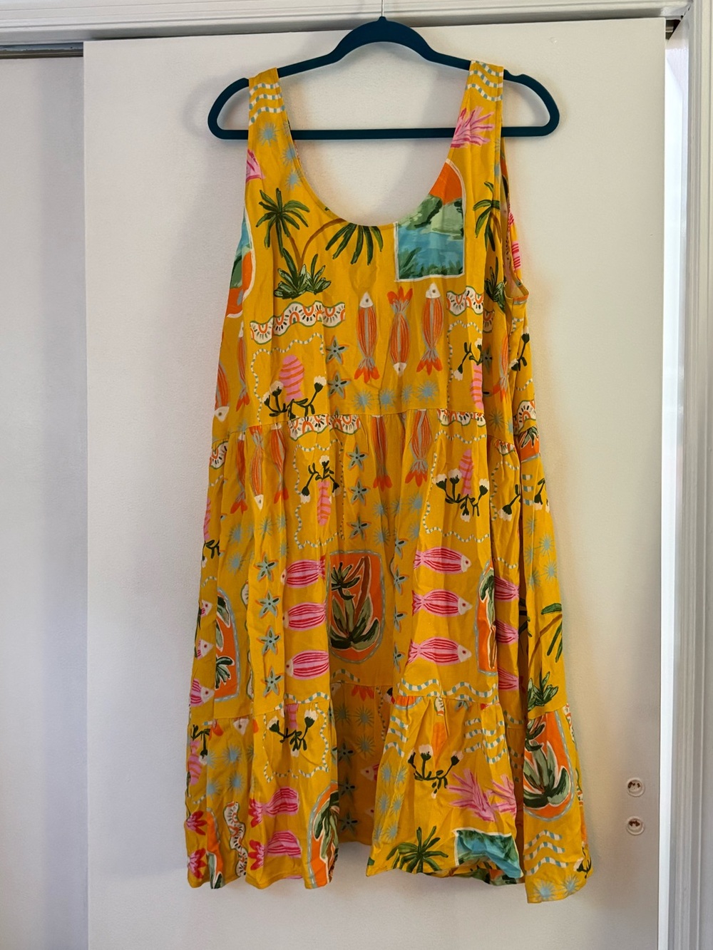 NWT Proud Poppy Yellow Linen Blend Dress